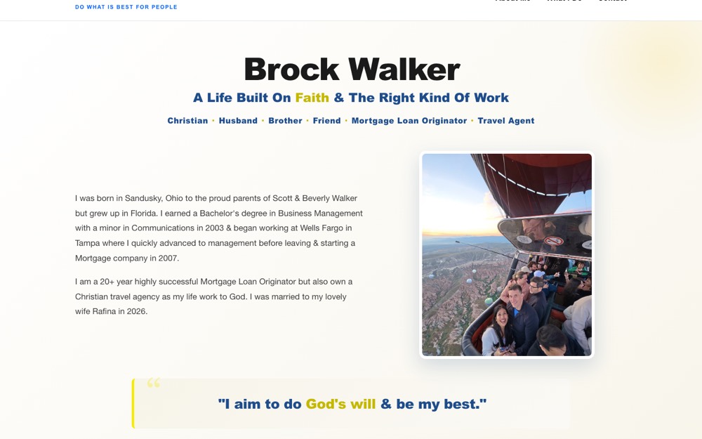 Brock Walker personal brand website