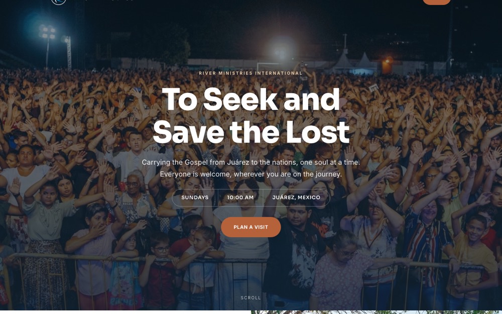 River Ministries International website homepage