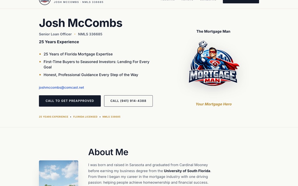 The Mortgage Man website homepage